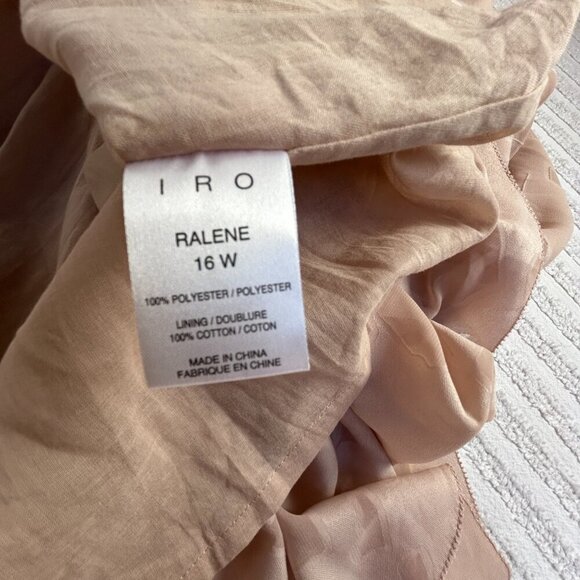 Iro Blush Pink Nude Ralene Long Sleeve Dress Lace Up Size 38 / 16W Lined New - Picture 4 of 9